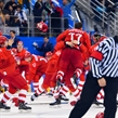 GANGNEUNG, SOUTH KOREA - FEBRUARY 25: Team Olympic Athletes from Russia celebrates after an overtime win over Team Germany during gold medal round action at the PyeongChang 2018 Olympic Winter Games. (Photo by Matt Zambonin/HHOF-IIHF Images)

